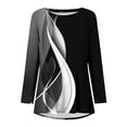 thumbnail image 4 of IROINID Tunique en Solde pour Femmes Chemise Surdimensionnée Décontractée Manches Longues Col Rond Blouse Ample Imprimé Graphique, Noir, 4 of 5