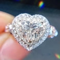 thumbnail image 3 of Heart Cut Cubic Zircon Romantic 925 Silver Ring Anniversary Jewelry Sz 6-10, 3 of 7