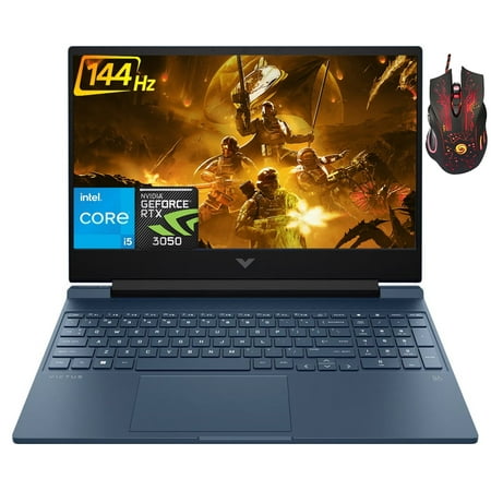 HP Victus Gaming 15.6" 144 Hz Laptop, Intel Core i5-13420H, 64GB RAM, 1TB SSD, NVIDIA GeForce RTX 3050 Graphics, Backlit Keyboard, Windows 11 Home, Bundle with Cefesfy Gaming Mouse