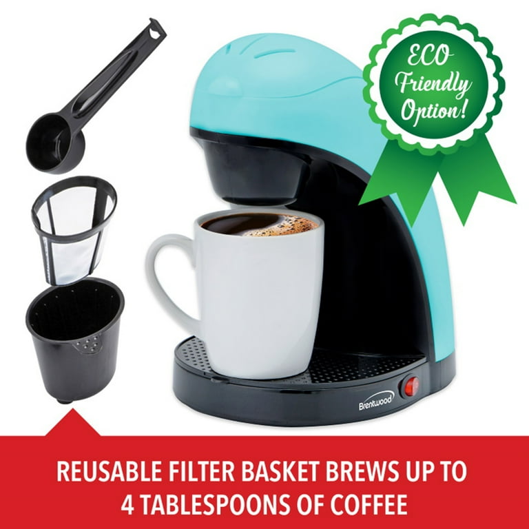 Brentwood Single-Serve Coffee Maker with Reusable Filter Basket