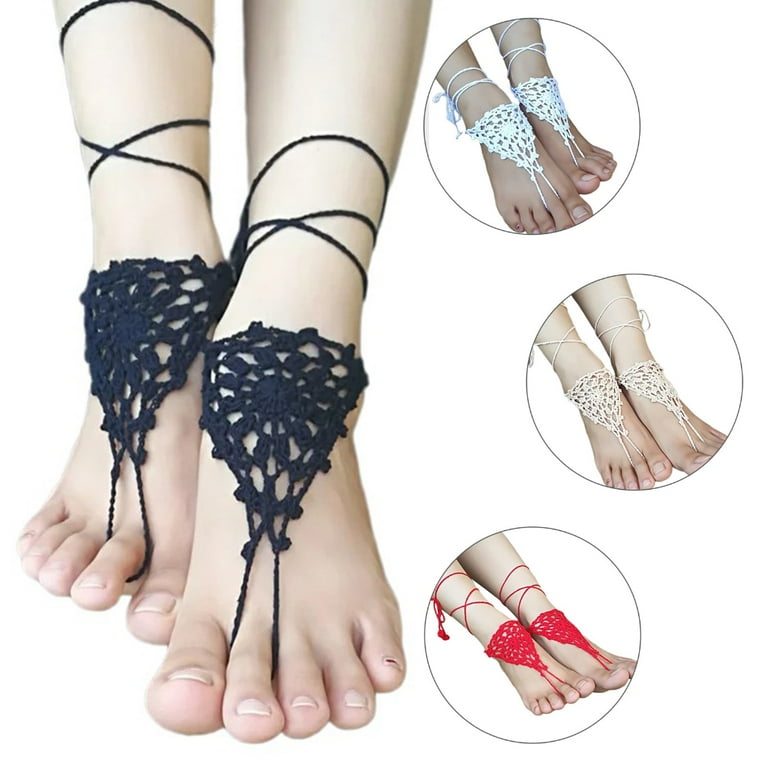 Wedding Anklet Shoes Crochet Barefoot Sandals Ankle Bracelets