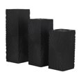 thumbnail image 6 of CosmoLiving by Cosmopolitan 3 Candle Black Wood Geometric Carved Pillar Candle Holder, Set of 3, 6 of 8