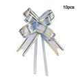 thumbnail image 2 of Bewildely 10 piezas de decoración con lazo para el hogar, artesanías festivas para embalaje, flores ligeras impresas a mano, coche de Navidad Kits de decoración para fiestas Dorado Azul Claro, 2 of 6