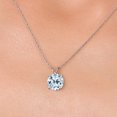 thumbnail image 3 of Gem Stone King 14K White Gold Sky Blue Topaz Pendant Necklace for Women | 4.77 Cttw | Gemstone November Birthstone | Round 10MM | With 18 inch Chain, 3 of 6