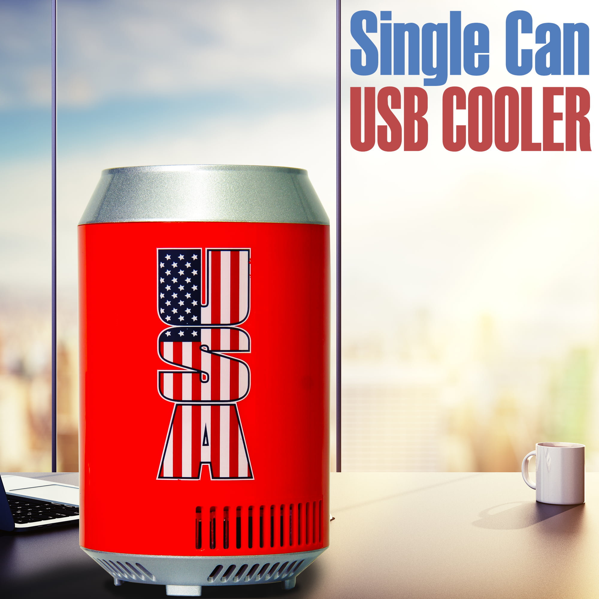 Red 8 Cans / 5 Liters Guay Outdoor Portable Mini Fridge US Can Beverage Cooler AC/DC Indoor and Outdoor Vehicle Thermoelectric Can-Shaped Refrigerator 