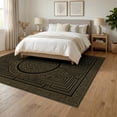 thumbnail image 3 of ODIKA 6'x9' Washable Area Rug Key Meander Border Scroll Geometric Fret Bordered Greek Interlocking Refined for Family Room, Living Room, Master Bedroom, Non-Slip, Easy Care, 3 of 7