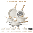 thumbnail image 4 of Soday 12 Piece Pots and Pans Set Granite Cookware Nonstick Skillet Frying Pan Kitchen Cooking Set,White, 4 of 10