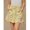 Light Yellow, variant on Light Yellow Floral Print High Waist Scalloped Button-Front A-Line Denim
