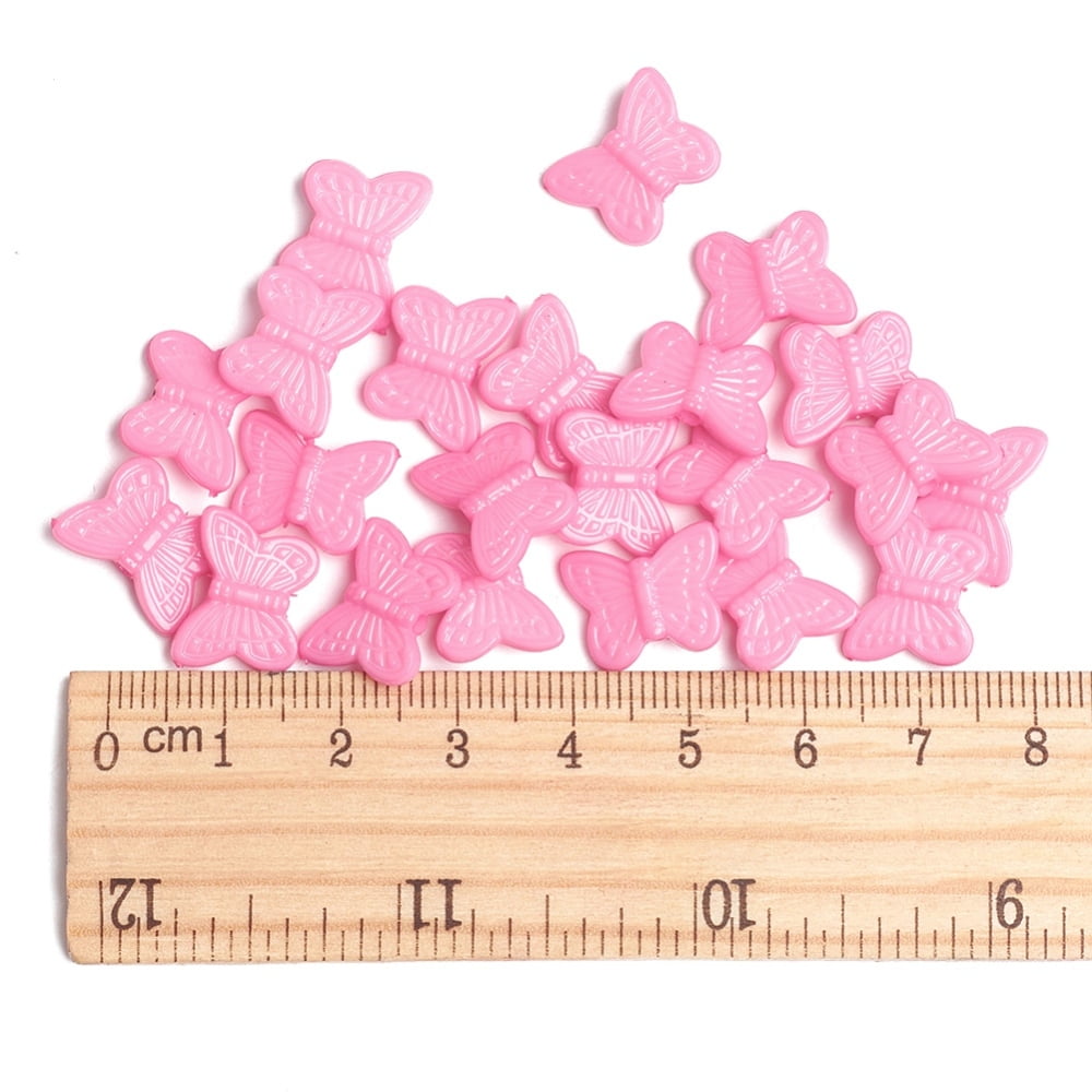 Opaque Acrylic Beads Butterfly Pearl Pink 11x14x4mm Hole: 2mm about 1920pcs/50g