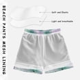 thumbnail image 5 of Light Purple and Green Flowers Swim Trunks Board Shorts Beach Pants Bathing Bottoms 5T, 5 of 8