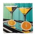 thumbnail image 2 of Yayeee Shower Curtain with Hooks 72"x72" Waterproof Fabric Bathroom Hanging Decor, Orange Glasses, 2 of 5