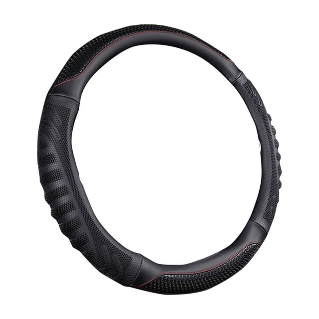 Steering Wheel Cover Universal, Breathable Non-Slip Leather Car Wheel Cover, All Season Vehicle Protector for Cars SUVs Trucks Driving Comfort
