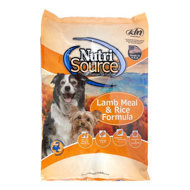 NutriSource Lamb Meal & Rice Formula Dry Dog Food, 18 lb