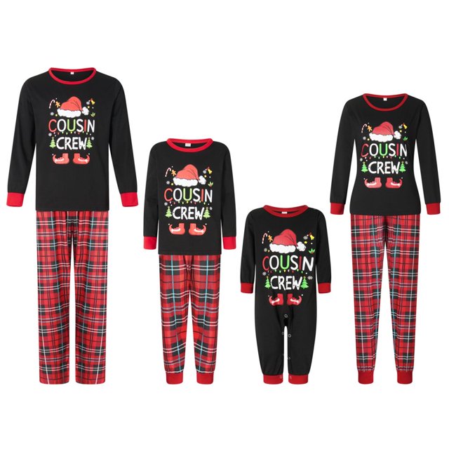 Christmas Family Pajamas Set Reindeer Pattern Tops And Pants
