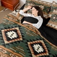 thumbnail image 4 of Feelyou Triangle Aztec Women Bedding Comforter Set 7pcs, Hippie Deer Animal Queen Bedding Sets, Western Cowgirl Cowboy Reversible Queen Sheet Sets, Luxury Bedroom Decor, 4 of 7