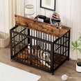 thumbnail image 7 of ZephyPaws Heavy Duty Dog Kennel Indoor,Modern Wooden Dog Crate – Stylish Furniture-Style Indoor Kennel & End Table for Small to Medium Dogs, Secure Enclosed Pet Cage with Sliding Door, Dark Brown, 7 of 7