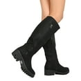 thumbnail image 3 of Nature Breeze FH64 Women Leatherette Knee High Lug Sole Zippered Riding Boot, 3 of 3