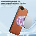 thumbnail image 4 of for iPhone 16e Case Magnetic Bracket, Built-in Invisible Kickstand [Compatible with Magsafe] Wireless Charging PU Leather Rugged Protection for iPhone 16e Phone Cases, Brown, 4 of 8