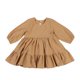 thumbnail image 1 of Vestido infantil de manga larga de algodón y lino Vestido infantil de color liso Vestido para niña, 1 of 6