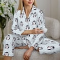 thumbnail image 6 of Pajamas for Women Set - Cute Penguin with Scarf Comfy Long Sleeve Button Up Pajama Sets for Women 2 Piece, Soft Sleepwear Nightwear Pjs Lounge Sets for Women with Pockets, 6 of 6