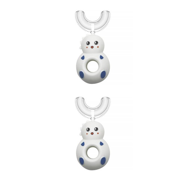 Cepillo de limpieza Qarigey portátil en forma de U con mango 2Conjunto Blanco