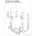 thumbnail image 6 of Kingston Brass KS7798TXBS French Country Bridge Kitchen Faucet with Brass Side Sprayer, Brushed Nickel, 6 of 8