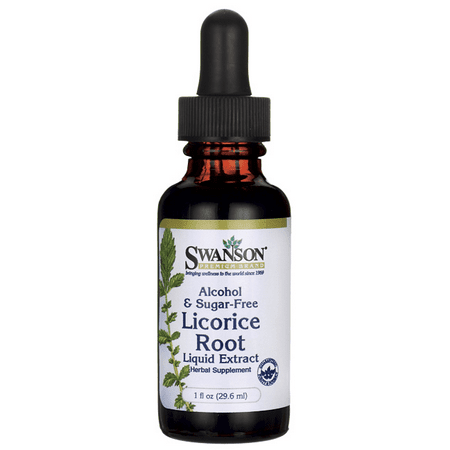 Homeopathic Sugar - Swanson Licorice Root Liquid Extract (Alcohol and Sugar-Free) 1 fl oz Liquid