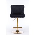thumbnail image 2 of Adjustable Black Velvet Bar Chair with Diamond Lattice Backrest / Luxury and Comfort for Home, 2 of 2