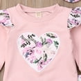 thumbnail image 4 of Toddler Baby Girls Kids Outfit Floral T-shirt Tops Long Pants Headband Autumn Clothes Set, 4 of 7