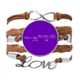 thumbnail image 1 of Ecuación matemática aproximada Pulsera de cuero Negro trenzado pulsera de cuerda de amor Unbranded  M, 1 of 3