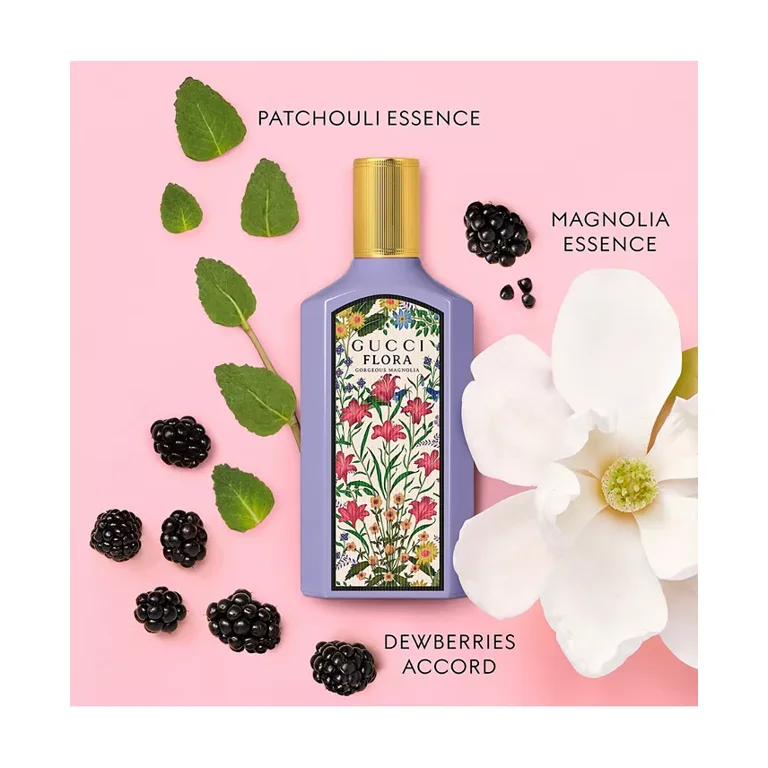 Gucci Flora Gorgeous Magnolia EDP, Floral Fruity Perfume, 3.38 oz