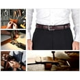 thumbnail image 6 of Men's Genuine Leather Dress Belt with Classic Fashion Design for Work Business and Casual (esWine, 36), 6 of 6
