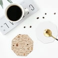 thumbnail image 5 of Kll Octagon Drink Coasters Set Of 4,Pu Leather Absorbent Coasters Set Decorative Coffee Cup Coasters Housewarming Gift For Home Decor-Coffee Time, 5 of 9