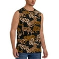thumbnail image 2 of Kdxio Leopard Print for Men's Muscle T-shirt,Sleeveless for Workout Running Athletic Gym Lounge Casual, 2 of 7