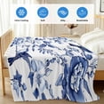 thumbnail image 4 of White Blue Spring Floral Cooling Blanket,Lightweight Breathable Summer Throw Blanket with Double Sided Cold Effect,Summer Botanical Hummingbird Picnic Blankets Bed Sheet for Hot Sleepers 50"x60", 4 of 8