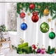 thumbnail image 1 of HWRETIE Glitter Christmas Ornaments Balls,Christmas Ball Shower Curtain Colorful Christmas Ball Green Candy Cane Hanging On Branches Christmas Decoration Branches, 1 of 6