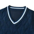 thumbnail image 3 of URMAGIC Toddler Boys Solid Color V Neck Sweater Vest Baby Sleeveless Pullover Knitted Waistcoat, 3 of 7