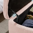 thumbnail image 5 of HSUNNS 40″ Upholstered Storage Ottoman Bench for Bedroom End of Bed, Bedroom Bench with Metal Legs and Padded Seat, Modern Entryway Bench for Bedroom, Living Room, Pink, 5 of 10