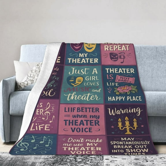 Theater Blanket Gifts for Women, for Girls, Musical Theater Present for Men, Birthday Gifts for Women, Warm Throw Blanket for Sofa, for Holiday, Birthday, Gifts for Fathers Day 50x40