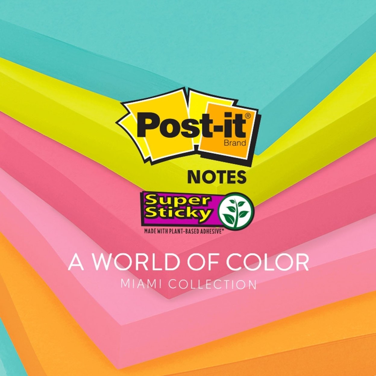 Post-it Pop-up Sticky Notes Value Pack Miami Collection 16 Pads per Pack