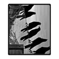 thumbnail image 2 of RYLABLUE Crow Blanket Fleece Throw Blanket for Sofa or Bed 58x80 inches, 2 of 3