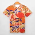 thumbnail image 3 of Fresh Citrus Orange Men Zipper T-shirt Summer Casual Short Sleeve T-shirt Top, 3 of 7