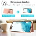 thumbnail image 3 of for Galaxy S23 Wallet Case with RFID Blocking Card Holder,Premium PU Leather Double Magnetic Buttons Stand Flip Wrist Lanyard Strap Back Cover Case for Samsung Galaxy S23 6.1",Pink, 3 of 6