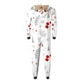 thumbnail image 6 of Odeerbi Matching Family Christmas Pajamas Sets Hooded Onesie Sleepwear Mens Xmas Leaf Snow Print Plush Jumpsuit 2025 Long Sleeve Family Parent-Child Wear Loungewear Sleepwear Jammies for Dad, 6 of 6