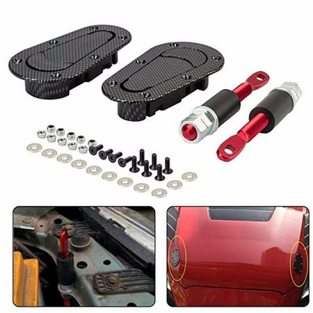 Dodge Stealth Carbon Fiber Hood - Vehicle Parts Racing Car Carbon Fiber Style Hood Pin Bonnet Plus Flush Mount latch Kit Lock