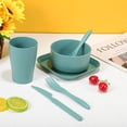 thumbnail image 3 of Beaupretty 1Set Unbreakable Wheat Straw Dinner Plate Set Sky Blue for Home and Travel, 3 of 7