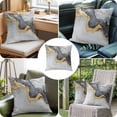 thumbnail image 6 of Marble Texture Throw Pillow Cover Abstract Black Gold Gradient Art Cotton Linen Cushion Cover Throw Pillow Case with Invisible Zipper for Couch Sofa Bed Chair Car 18x18 Inch, 6 of 9