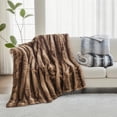 thumbnail image 6 of Cozylore Luxury Faux Fur Throw Blanket for Bed Super Thick Warm Fuzzy Blankets for Bedroom Living Room, 60" x 80", Brown, 6 of 8
