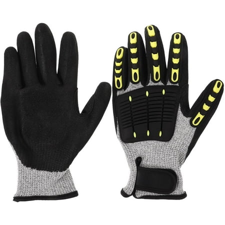

1 Pair Safety Work Gloves Utility Mechanic Gloves Flexible Breathable Padded Palm Gloves for Home Improvement and Construction Work Vibration Reduction