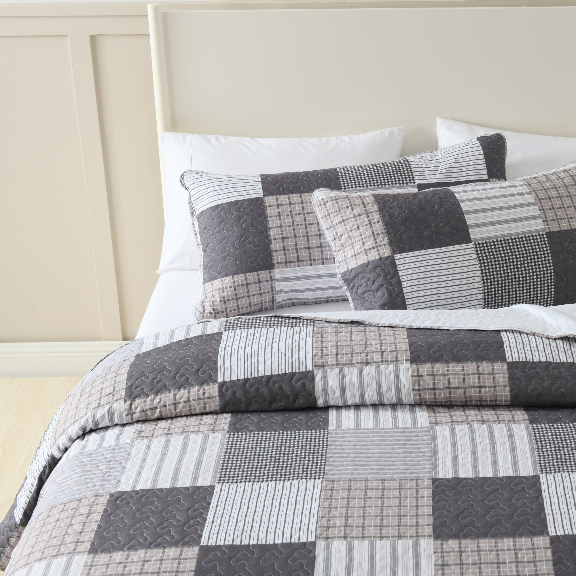 GREAGLE Gray Polyester Summer Quilt with Sham, Twin - Lightweight